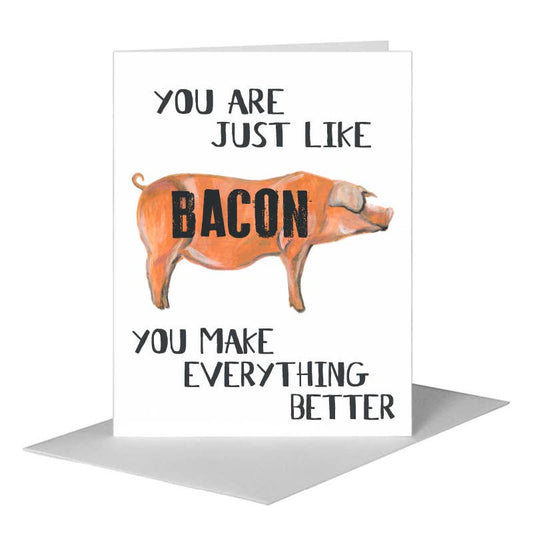 Bacon, Greeting Card (#8221A) A2 Card Front, www.printedcanvas.com