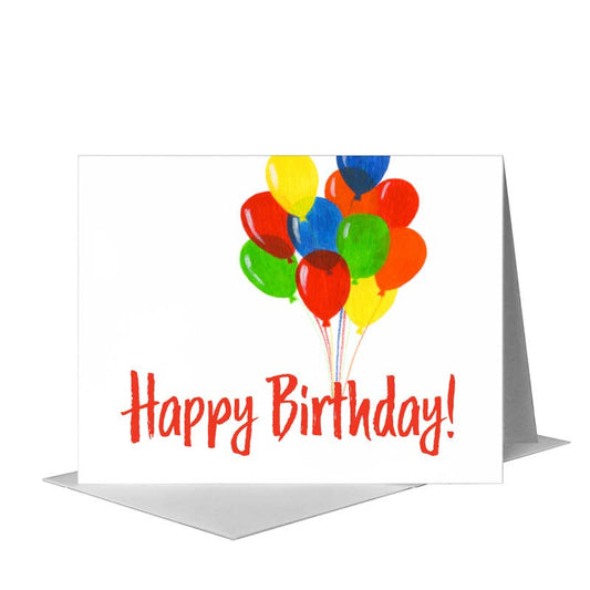 Balloon Bunch, Greeting Card (#8015E) A2 Card Front, www.printedcanvas.com
