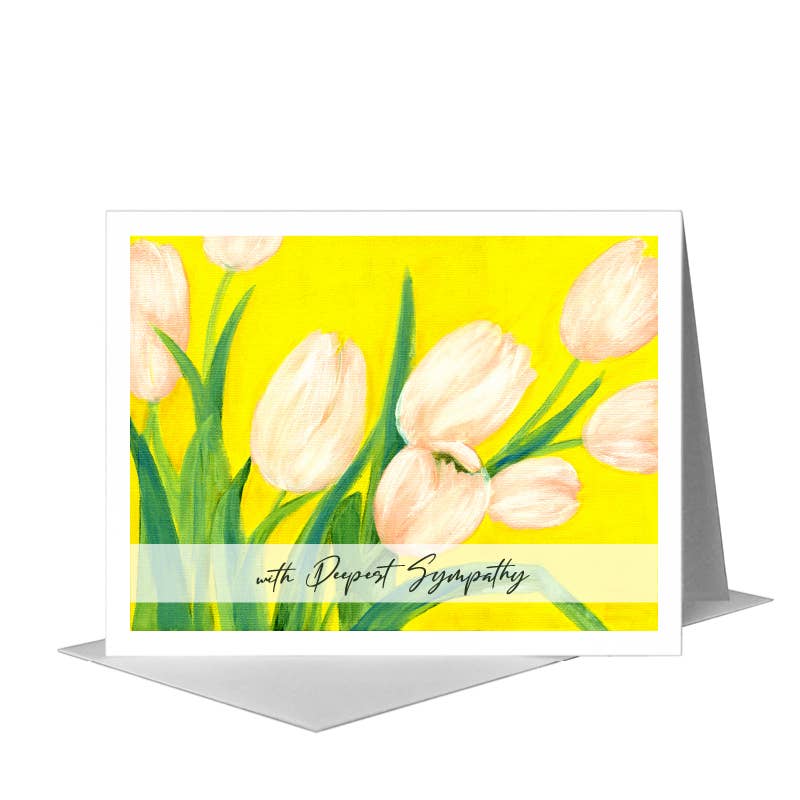 Pink Tulips, Greeting Card (#7049N) A2 Card Front, www.printedcanvas.com