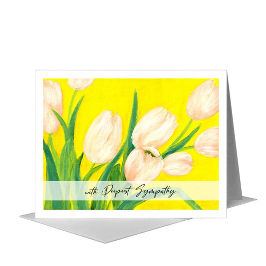 Pink Tulips, Greeting Card (#7049N) A2 Card Front, www.printedcanvas.com