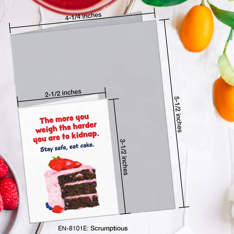 Scrumptious, Greeting Card (8101E), Enclosure, www.printedcanvas.com