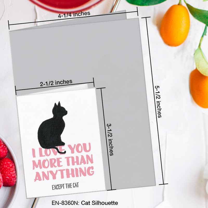 Cat Silhouette, Greeting Card (8360N), Enclosure, www.printedcanvas.com