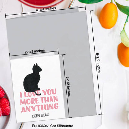 Cat Silhouette, Greeting Card (8360N), Enclosure, www.printedcanvas.com