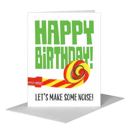 Party Blower Striped, Greeting Card (#8500D), A2 Card Front, www.printedcanvas.com