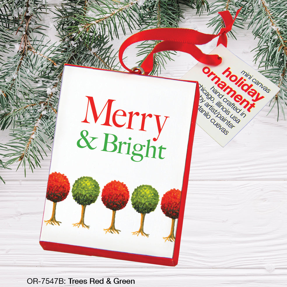 Trees Red & Green, Ornament (OR-7547B), Front, printedcanvas.com