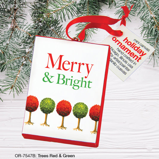 Trees Red & Green, Ornament (OR-7547B), Front, printedcanvas.com