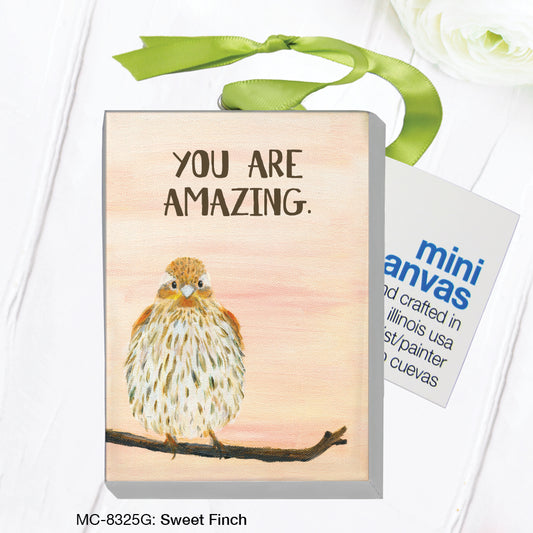Sweet Finch, Mini Canvas (MC-8325G), Front, printedcanvas.com