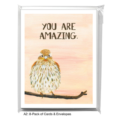 Sweet Finch, Greeting Card (8325G), A2 8-Pack, printedcanvas.com