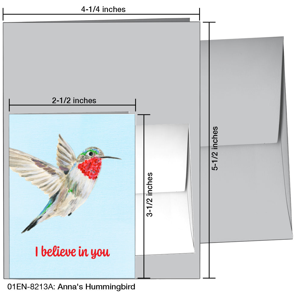 Anna's Hummingbird, Greeting Card (8213A), Enclosure, printedcanvas.com