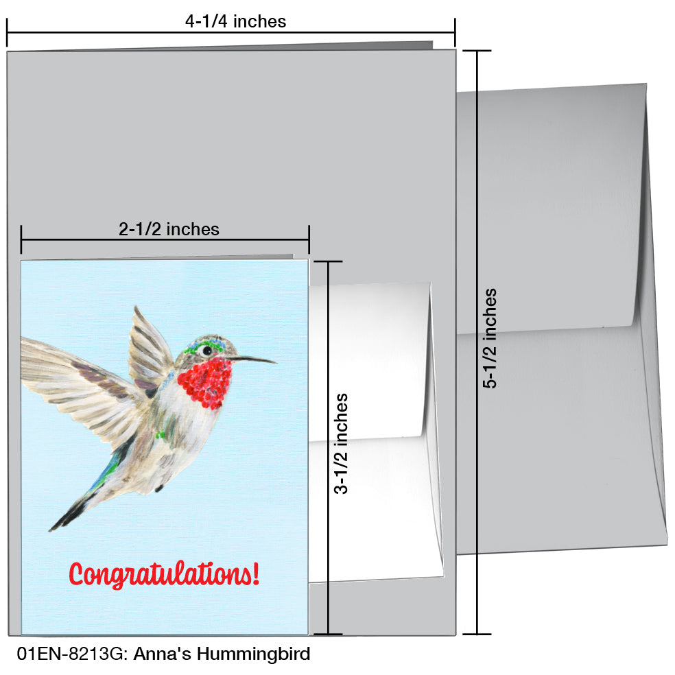 Anna's Hummingbird, Greeting Card (8213G), Enclosure, printedcanvas.com