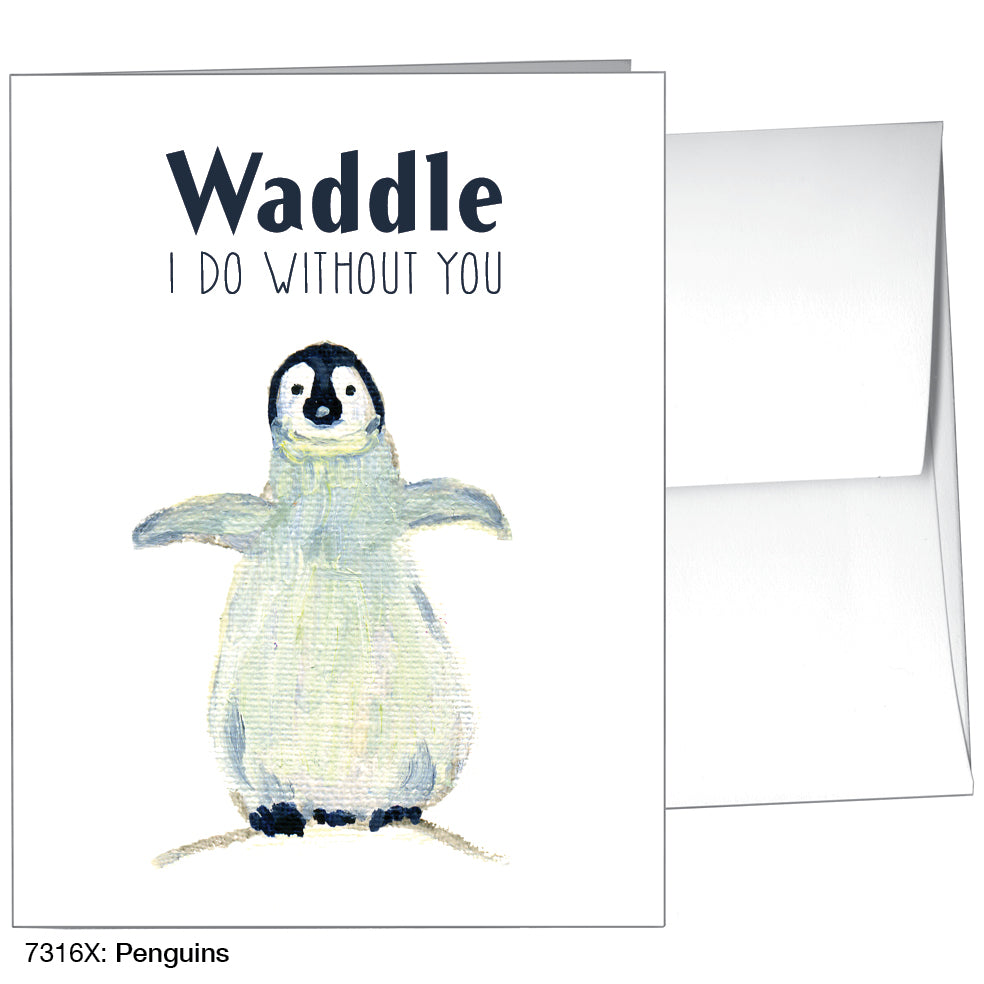Penguins, Greeting Card (7316X), A2, printedcanvas.com