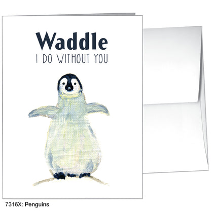 Penguins, Greeting Card (7316X), A2, printedcanvas.com