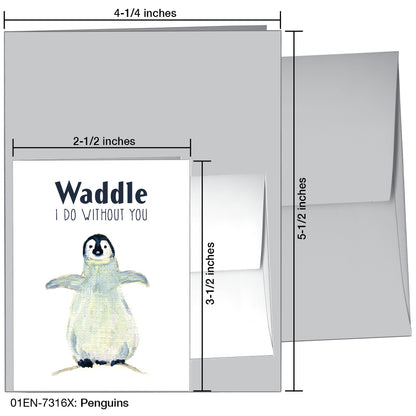 Penguins, Greeting Card (7316X), Enclosure, printedcanvas.com