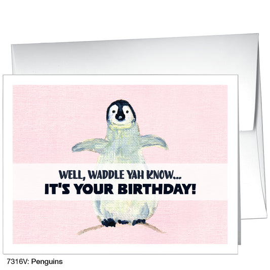 Penguins, Greeting Card (7316V), A2, printedcanvas.com