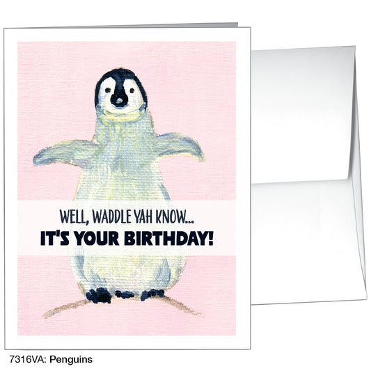 Penguins, Greeting Card (7316VA), A2, printedcanvas.com