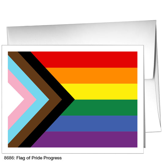 Flag of Pride Progress, Greeting Card (8686B), A2 Card Front, www.printedcanvas.com