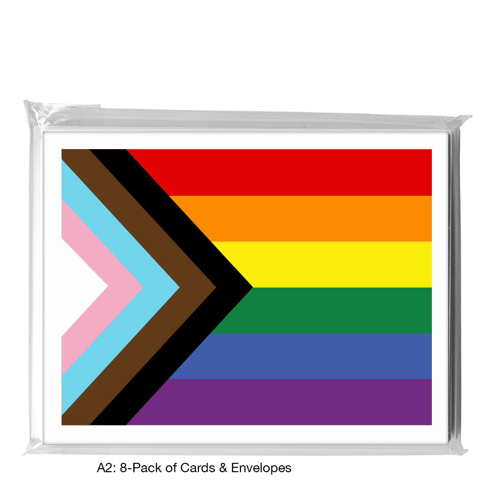 Flag of Pride Progress, Greeting Card (8686B), A2 Card 8-Pack, www.printedcanvas.com