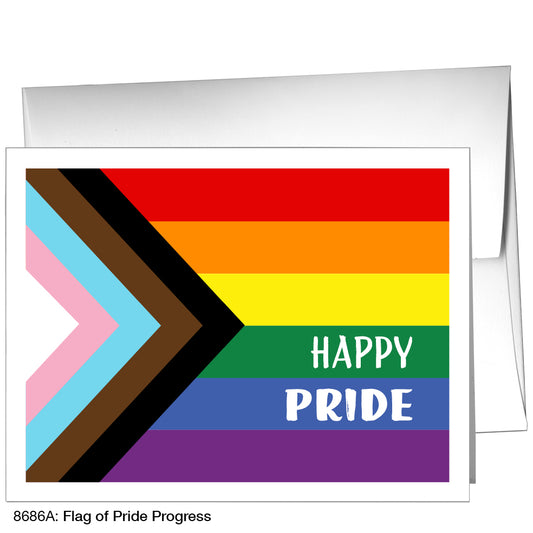 Flag of Pride Progress, Greeting Card (8686A), A2, printedcanvas.com