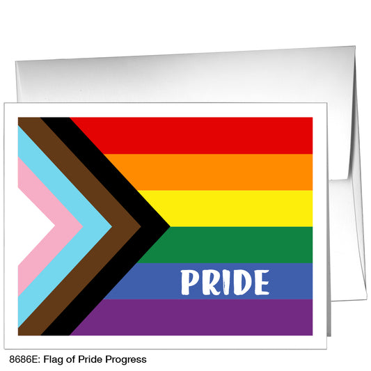 Flag of Pride Progress, Greeting Card (8686E), A2, printedcanvas.com
