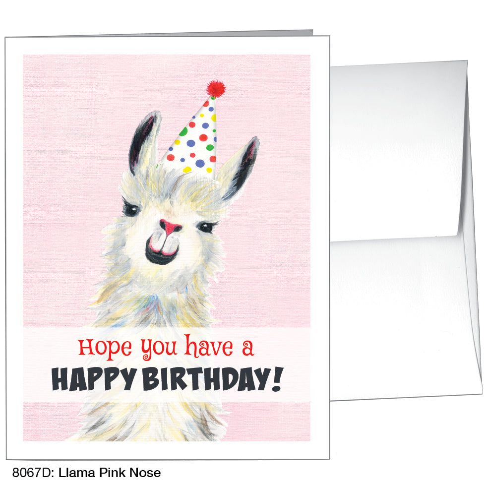 Llama Pink Nose, Greeting Card (8067D), A2, printedcanvas.com