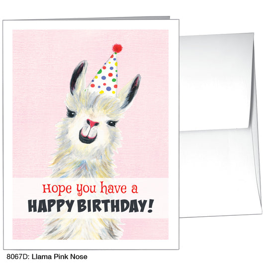Llama Pink Nose, Greeting Card (8067D), A2, printedcanvas.com
