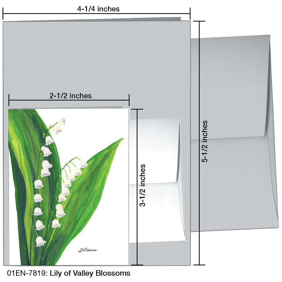 Lily of the Valley Blossoms, Greeting Card (7819), Enclosure, printedcanvas.com