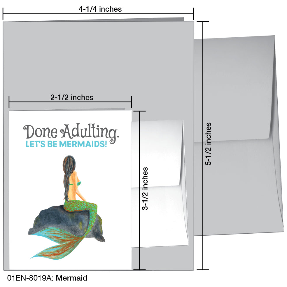 Mermaid, Greeting Card (8019A), Enclosure, printedcanvas.com