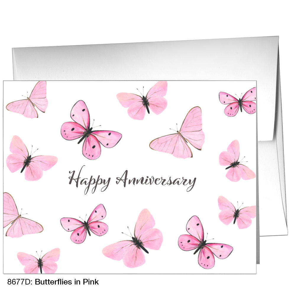 Butterflies in Pink, Greeting Card (8677D), A2, printedcanvas.com