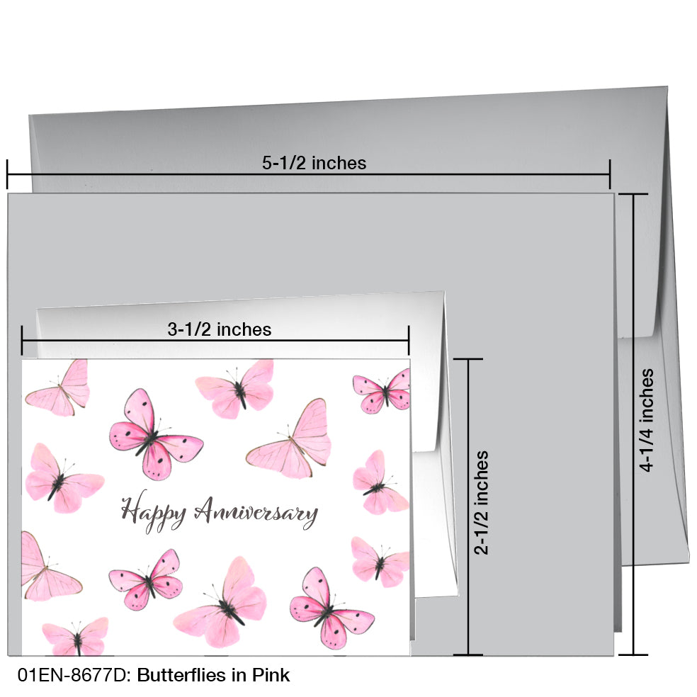 Butterflies in Pink, Greeting Card (8677D), Enclosure, printedcanvas.com