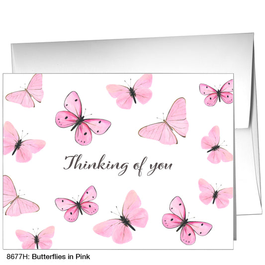 Butterflies in Pink, Greeting Card (8677H), A2 Card Front, www.printedcanvas.com
