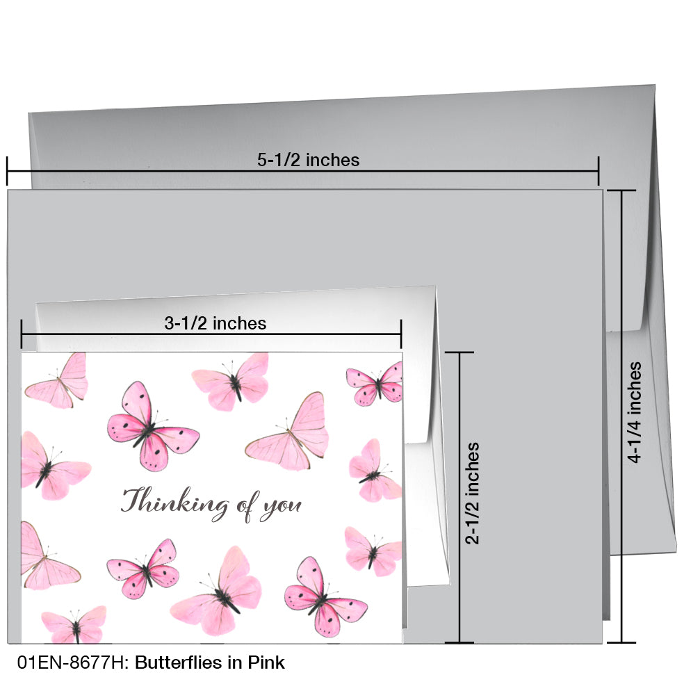 Butterflies in Pink, Greeting Card (8677H), Enclosure Card, www.printedcanvas.com