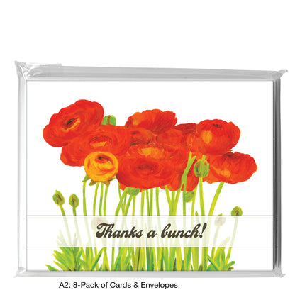 Ranunculus Row, Greeting Card (7928D), 8-Pack, www.printedcanvas.com