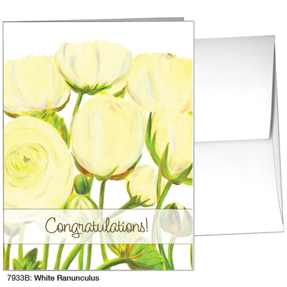 White Ranunculus, Greeting Card (7933B), A2, printedcanvas.com