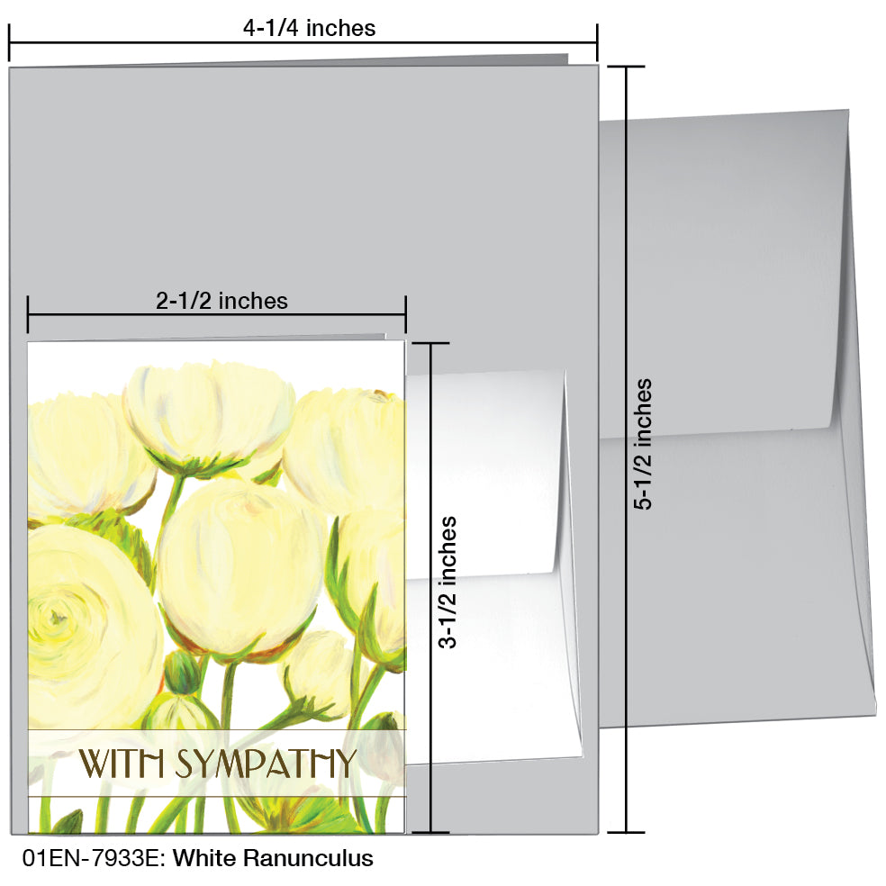 White Ranunculus, Greeting Card (7933E), Enclosure, printedcanvas.com
