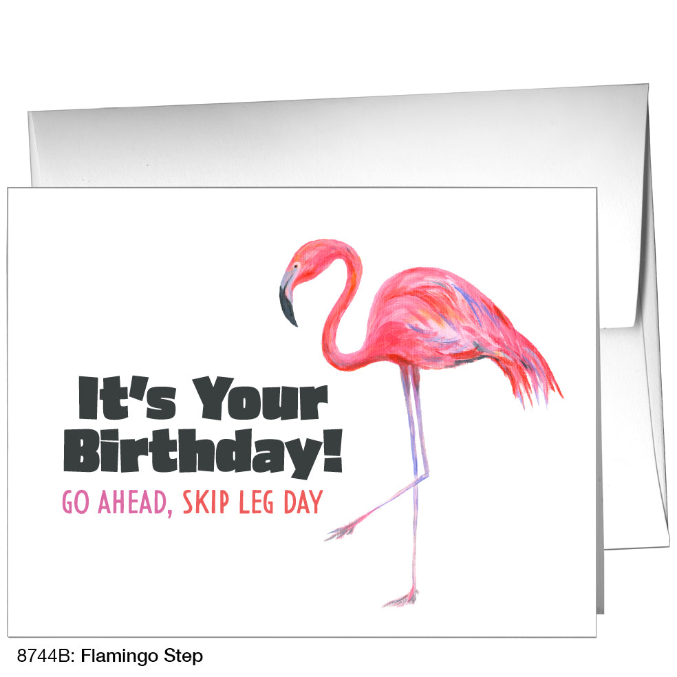Flamingo Step, Greeting Card (8744B), A2 Card, www.printedcanvas.com