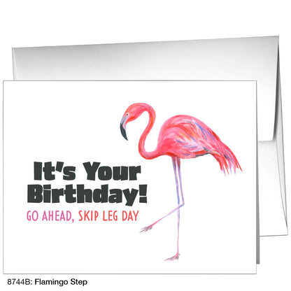 Flamingo Step, Greeting Card (8744B), A2 Card, www.printedcanvas.com