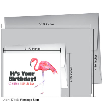 Flamingo Step, Greeting Card (8744B), Enclosure, www.printedcanvas.com