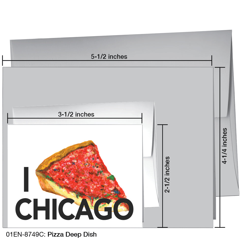 Pizza Deep Dish, Greeting Card (8749C), Enclosure, printedcanvas.com