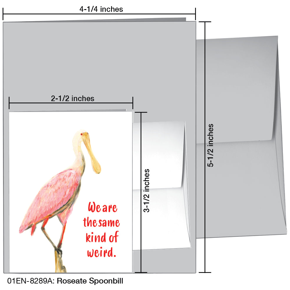 Roseate Spoonbill, Greeting Card (8289A), Enclosure Card, www.printedcanvas.com