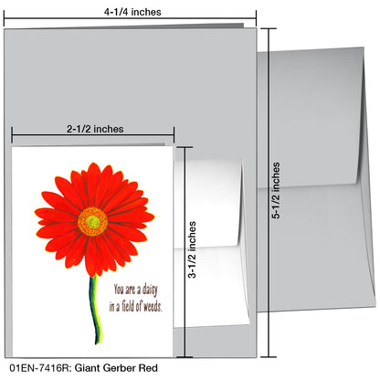 Giant Gerber Red, Greeting Card (7416R), Enclosure, printedcanvas.com