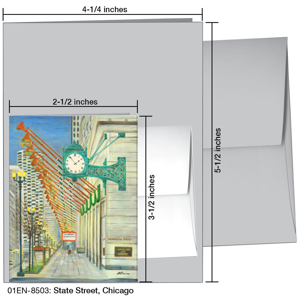 State Street, Chicago, Greeting Card (8503), Enclosure, printedcanvas.com