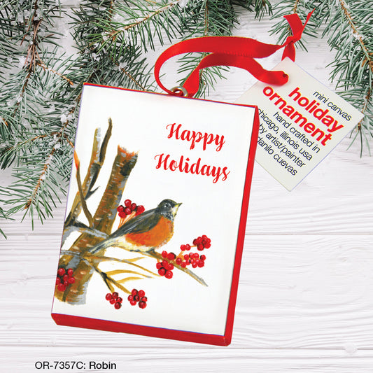 Robin, Ornament (OR-7357C), Ornament Front, www.printedcanvas.com