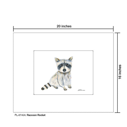Raccoon Rocket, Print (#8746A), Printe Matted, www.printedcanvas.com
