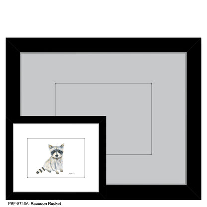 Raccoon Rocket, Print (#8746A), Print Matted, www.printedcanvas.com
