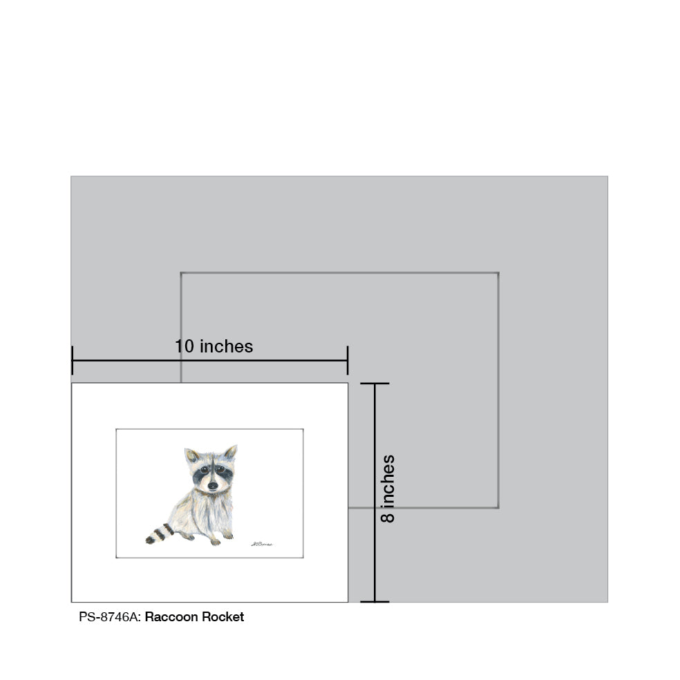 Raccoon Rocket, Print (#8746A), Print Matted, www.printedcanvas.com