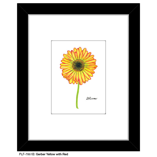 Gerber Yellow With Red, Print (#7861B) - Printed Canvas