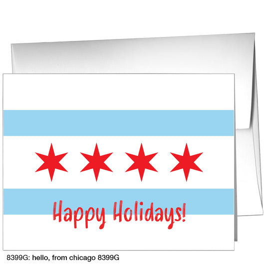 Hello, from Chicago, Greeting Card (8399G), A2 Card Front, www.printedcanvas.com
