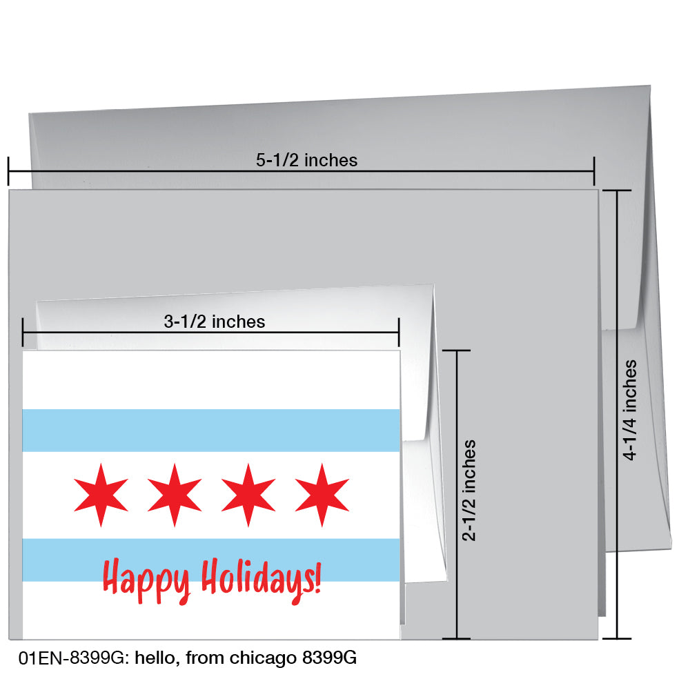 Hello, from Chicago, Greeting Card (8399G), Enclosure, www.printedcanvas.com