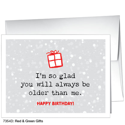 Red & Green Gifts, Greeting Card (7354D), A2, printedcanvas.com