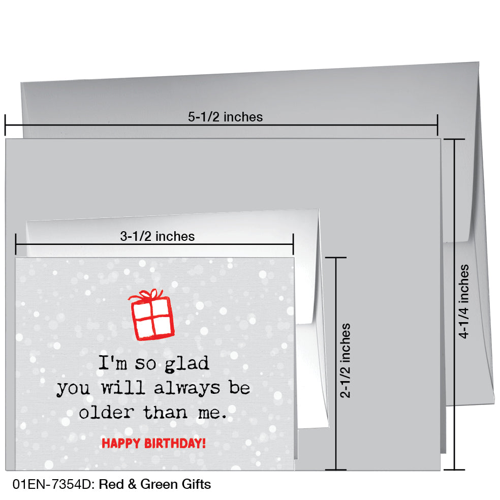 Red & Green Gifts, Greeting Card (7354D), Enclosure, printedcanvas.com